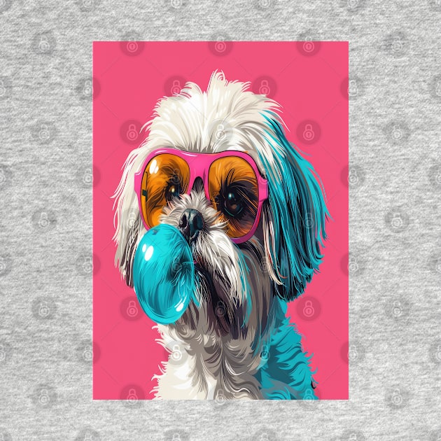 Pop Art Pooch: A Shaggy Dog's Bubble Gum Fun by TooplesArt